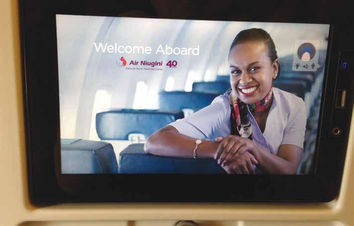IN-FLIGHTMEDIA IN-FLIGHT ENTERTAINMENT* Air Niugini s excellent in-flight video entertainment offers you the opportunity to engage the audience with back seat screens via modern tablet-style HD