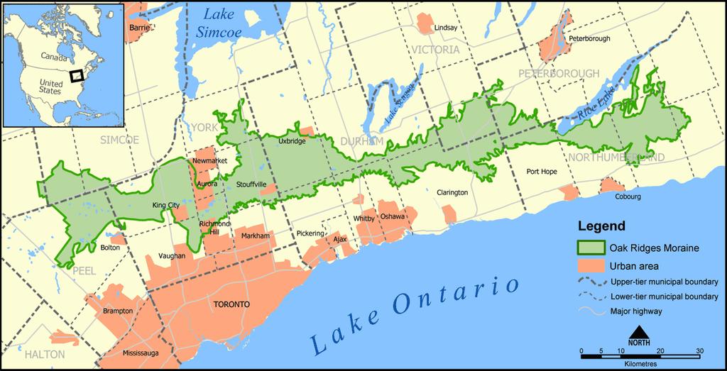 Study Area and Methods 3.1 Study Area Chapter 3 Study Area and Methods The area of study in this research is the Oak Ridges Moraine.