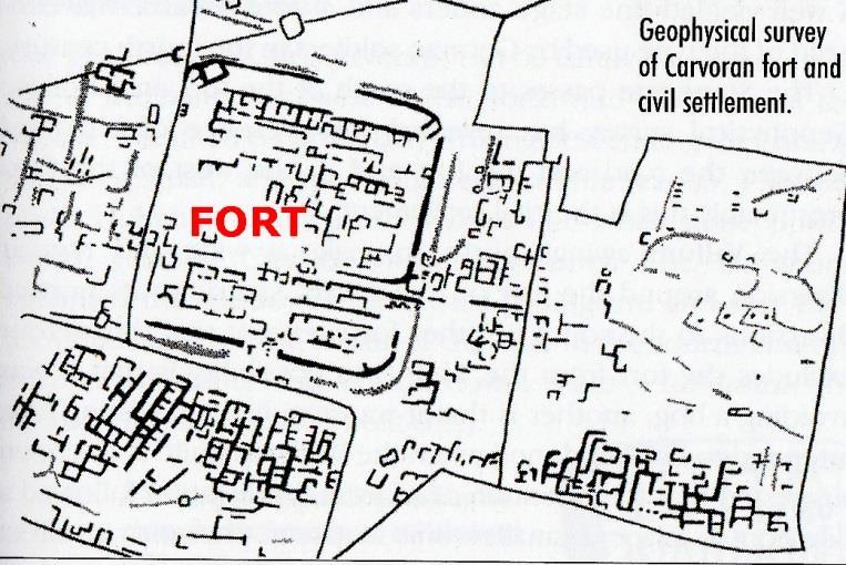 It is about 3 miles west of Great Chesters and 3 mile east of Birdoswald. The fort is interesting in spite of the fact there is nothing to see.