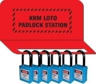 KRM LOTO PADLOCK STATION WITH ABS SLOTTER Material Mild steel with powder coated with arrangement