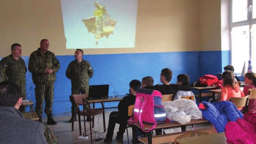 DEMINING S INSTRUCTORS HELD THE LECTURE FOR THE PUPILS MINES AND OTHER UNEXPLODED ORDINANCE The Kosovo Security Force (KSF), especially the Civil Protection Regiment s Demining Company (RMC), based