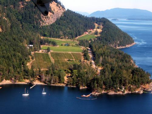 The island includes forest, rock bluffs, wetlands, mudflats, reefs and beaches and has an exceptional winery.