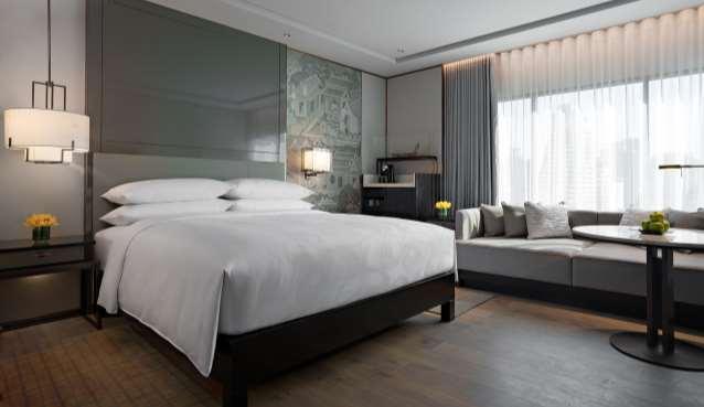 PREMIER ROOM 33SQM/355SQFT 115 Rooms Newly renovated Premier rooms at JW Marriott Hotel Bangkok offer refined contemporary accommodation.  Special benefits; Complimentary laundry, 3 garments per day.