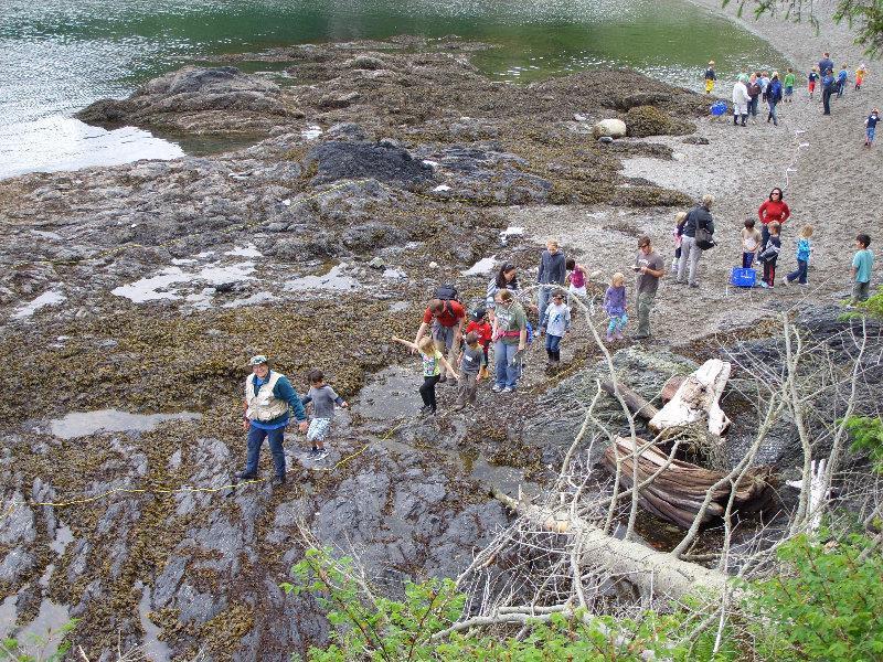 School group at the Rosario Tide pools And lastly, 1763 people visited the CCC Interpretive Center; 5505 marine lovers