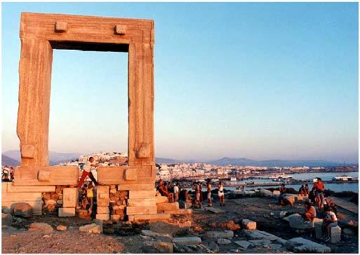 NAXOS: Naxos is the largest of the Cycladic islands and the most fertile. The town of Naxos or Hora is built in amphitheatrical fashion on a side of a hill.