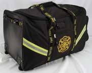 FIRE FIGHTER GEAR BAG PREMIUM TURNOUT BAG WITH WHEELS One of the biggest gear bags in the industry Now available with wheels Overall Size: 29"Lx16"Wx17"H Main Compartment: