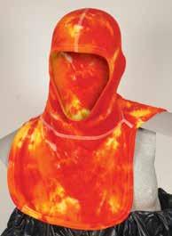 hoods to stay tucked into other PPE - over all smoother fit Universal size NFPA 1971 (current edition) UL Certified Two-piece construction, notched shoulder long bib design 21"