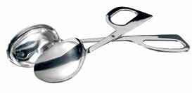 Serving Tongs These heavy weight 18/8 satin finished stainless steel serving tongs are designed for comfortable service in elegant settings.