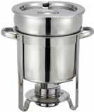 Soup Warmers Enhance the look of a serving table with this stainless steel chafer-style soup warmer in 7 and 11 quart capacities.