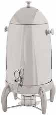 Made of extra heavy weight stainless steel Available with gold accent legs or all stainless steel finish Virtuoso CoffEE Urns ITEM DESCIPTION UOM CASE 905A 5 Gallon, Gold Legs Set 1 905B 5 Gallon,
