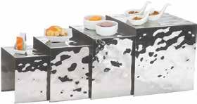 Display Trays & isers hrs-4 HPO-12 HPS-12 HP-10 Made of 18/8 stainless steel, the surfaces of these trays and risers exhibit a rippling water effect in gleaming mirror finish, making them truly