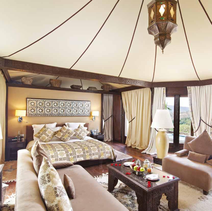 your room Berber Tents BERBER TENT The four tented suites are perched on the hillside with stunning views across the Atlas