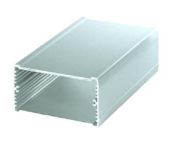 These clear anodized aluminium profiles are available in three different versions - closed, open on one side, or split profiles - in four profile width sizes from 57.5 mm to 120 mm.