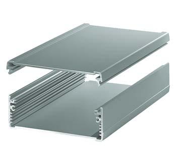 Profiles feature recessed areas for front membranes or membrane keypads. IP 40 rating is standard, but can be increased to IP 54 on ELP profiles with seals in the end caps.