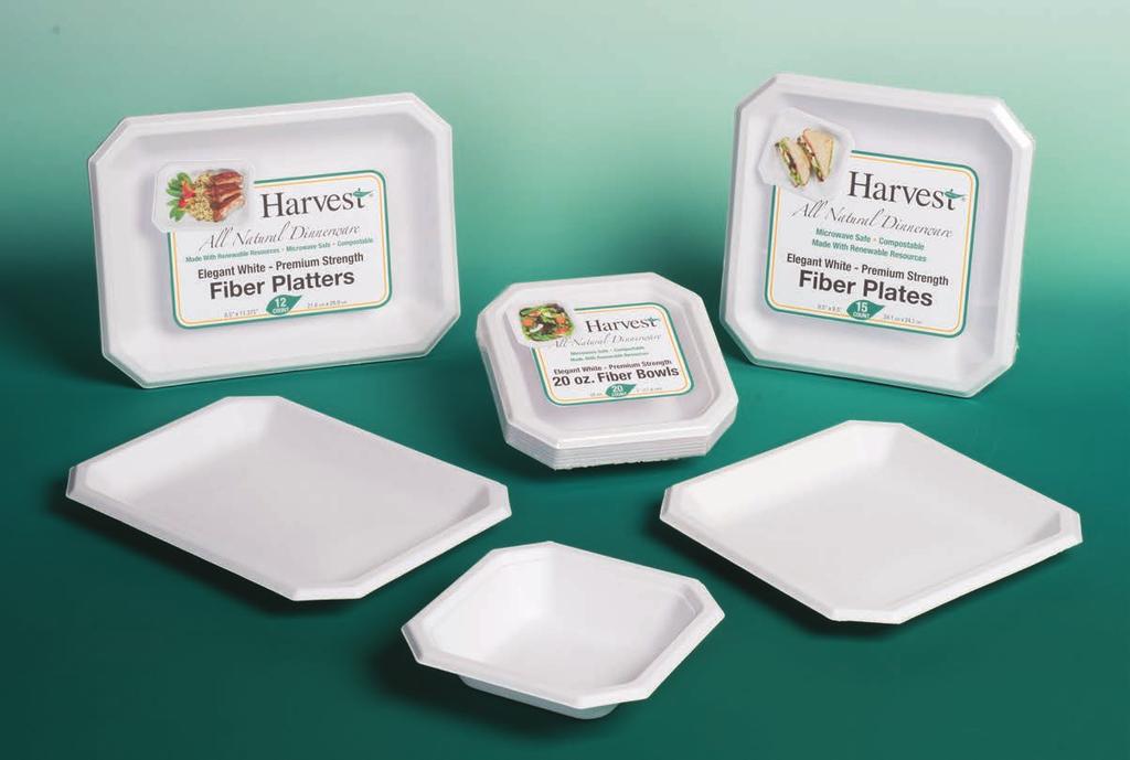 Compostable Plates & Bowls All Natural Fiber Microwave Safe & Cut Resistant HFSQ20R1220 20 oz. Square Fiber Bowl 14.9 x 13.4 x 7.9 12/20.9 8.80 9 6 HFSQ10R1215 9-1/2 Square Fiber Plate 19.7 x 8.