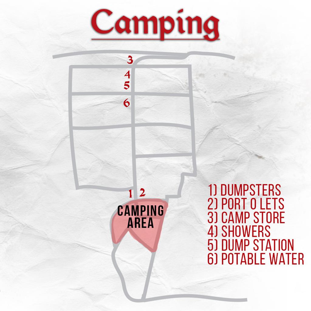 Camping Camping will be available for any and all participants and spectators. There is a $10 fee per person for the weekend.