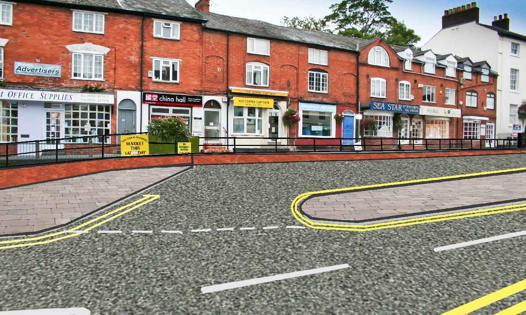 Artist's Impression Revised parking area created, allowing for seven short-term parking bays, with a further two allocated to disabled badge holders only.