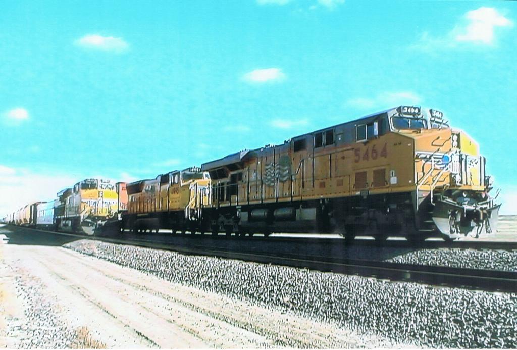 A UP freight overtakes the Rocket Train Rocket Science (Continued from page 3) For some years, members of the Promontory Chapter have provided an escort for the rockets across the continent.