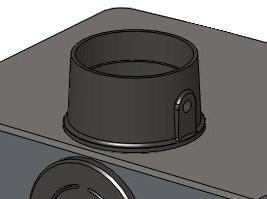 Place the gasket in position on the top plate of the stove and lower the flue collar or blanking plate (as required) on to the stove top, taking care to line up the studs