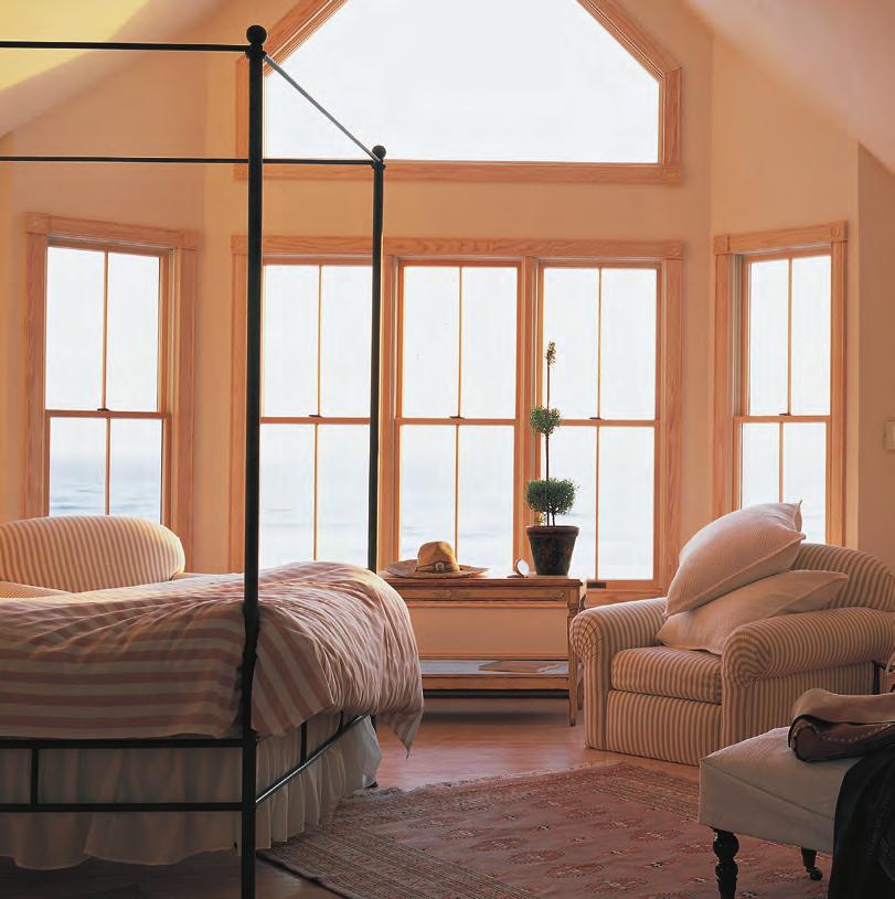 Narroline Double-Hung Windows Natural wood complements your home s interior with solid craftsmanship.