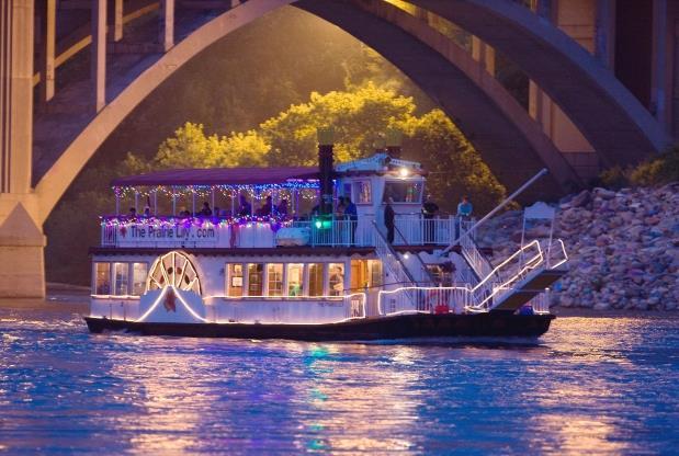 Shearwater River Cruises/The Prairie Lily Every day scheduled cruises depart from the dock at: 4 p.m. (boarding 3:30 p.m) and 6:30 p.m. (boarding 6 p.m.) Saturdays and Sundays: 2 p.