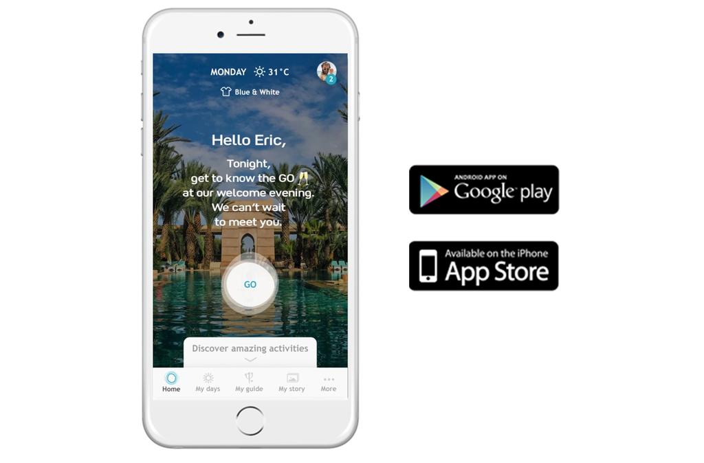 need is in «My Club Med» App Activities & Services suggestions, Resort information, make up your own stay.