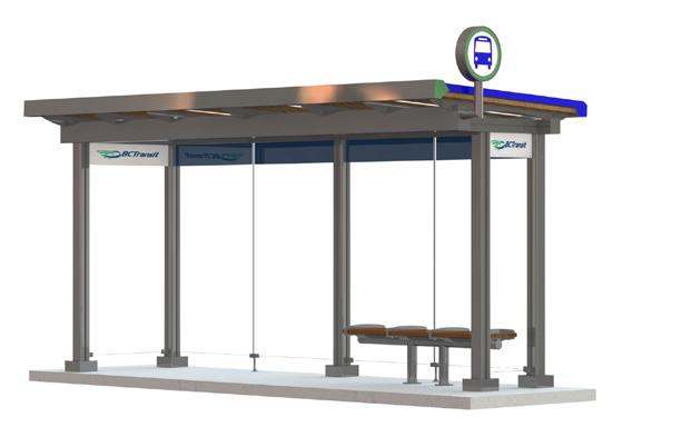 Type: BC Transit E4 E4 Base Shelter $25,324 Bus stops with high daily ridership (400+), or for park and ride facilities (less than 100 stalls) and small transit exchanges Included: The Cantilevered