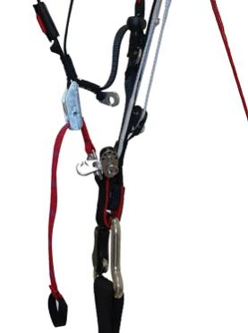 system stop lower point for carabiner higher point for carabiner carabiner The PA system combines speed system with trimmers, resulting in automatic, smooth trimmer release