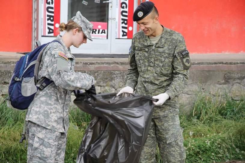 American and Kosovo cadets cleaned city area of Ferizaj Department for