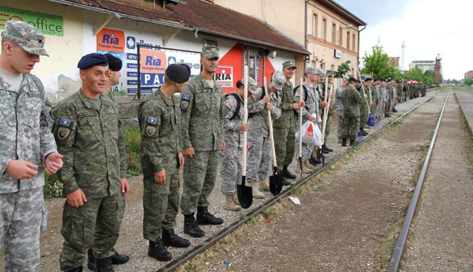have organized joint activity, between American and KSF cadets cleaning part