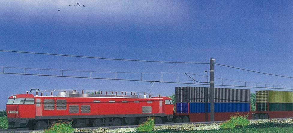 Western Dedicated Freight Corridor (DFC) Project <Completion image> Electric Traction System Double Stack Container Wagon DFC