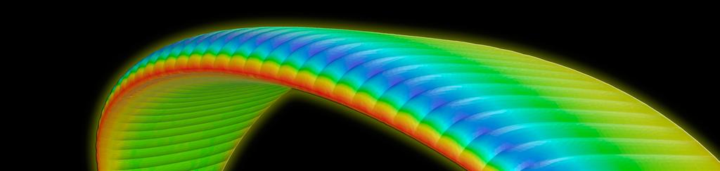 INNOVATION The Niviuk R&D team uses Computational Fluid Dynamics (CFD) simulation methods to study the stability of the wing in each size from minimum to maximum load in order to avoid oscillations.