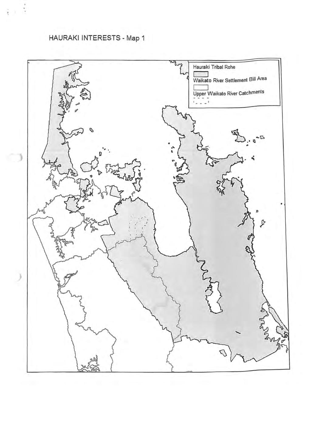 HAURAKI INTERESTS Map1 J Hauraki Tribal Rohe Waikato River
