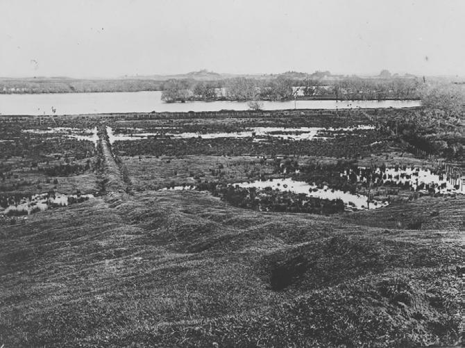 1920s photograph taken from the historic reserve showing the