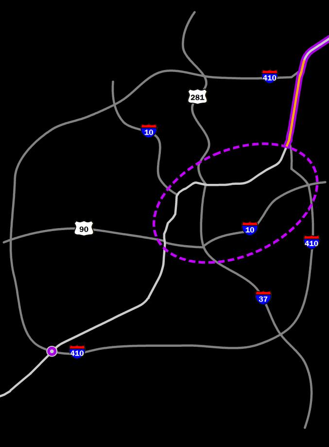 San Antonio Projects Status I-35 Expansion: US 90/I-10 to I-410S Estimated Construction Cost: $660 million (Looking at parallel routes for expansion) I-35: Interchange at I-35 and I-410