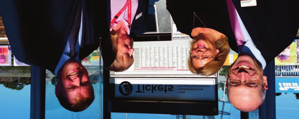 2 Will Quince MP (left) and Cllr Julia Havers (third from right) view the new ticket machine at Hythe station.