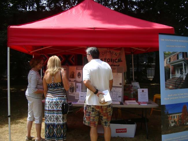 The mini display about the Dwight family and Dryden Historical District was a big hit at the Beautification Open Gate Garden tour held on July 16, DTHS.