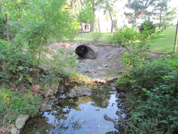 View of unsightly drainage