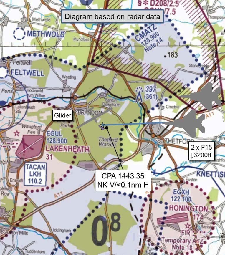 AIRPROX REPORT No 2018212 Date: 14 Aug 2018 Time: 1443Z Position: 5225N 00040E Location: Lakenheath PART A: SUMMARY OF INFORMATION REPORTED TO UKAB Recorded Aircraft 1 Aircraft 2 Aircraft F15 Duo