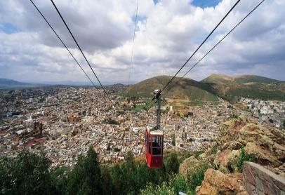 Mexican baroque style. Panoramic view of the city from the Hill of the Bufa (Cerro de la Bufa), descent on a cable car and educational visit to Mine of Eden.
