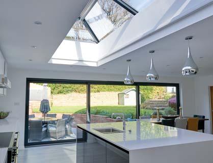 The Ultrasky Lantern can be inserted into a at roof or a traditional orangery deck and is ideal