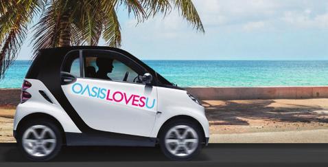 Oasis also offers car rentals for preferred rates so getting around between resorts is easy. Certain restrictions and guidelines apply.