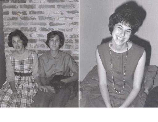(left) Carole and her friend Sue Baum. October 1960.