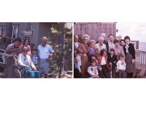 (left) Famly gatherings with Grandma and Grandpa at the d'alessio cabin in Tahoe.