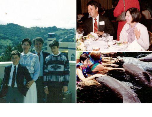 (left) Easter with Jon's parents at Villa Marin. (top right) At a McKesson company dinner.