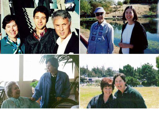 (top left) Brad graduated Cal Poly, San Luis Obispo. (top right) Mom walking with Grandma L at the pond inside Smith Ranch retirement home.