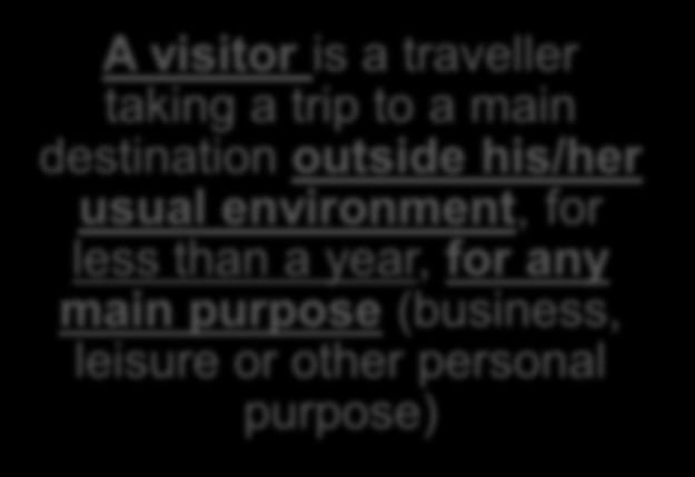 2 TOURISM - Tourism refers to the activity of visitors.