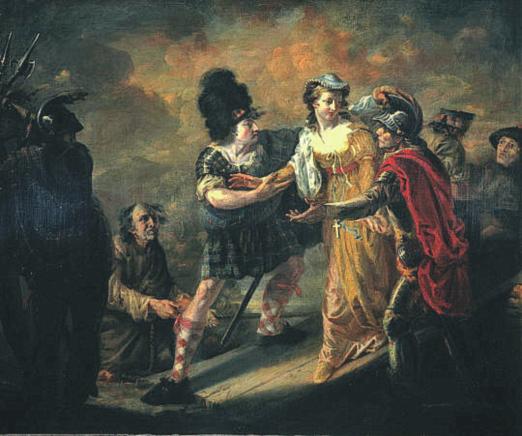 William Craig Shirreff, 1805. Mary Queen of Scots escaping from Lochleven Castle. National Gallery of Scotland.