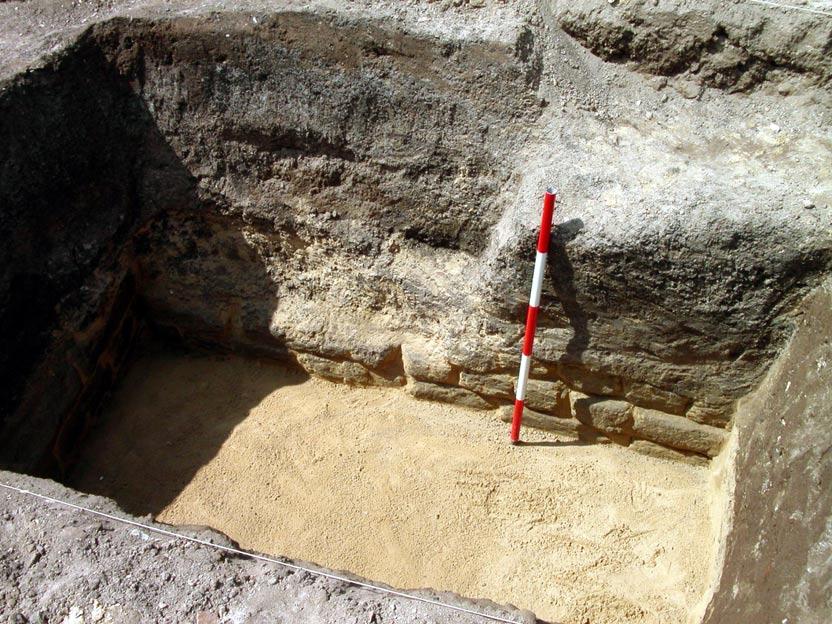 showing the sand within the retaining wall. Fig.
