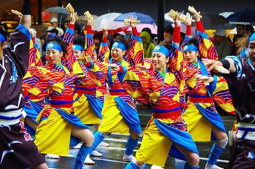 The style of dance is highly energetic, combining traditional Japanese dance movements with modern music.